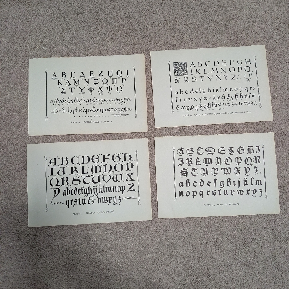Vintage Typography Art Prints Set